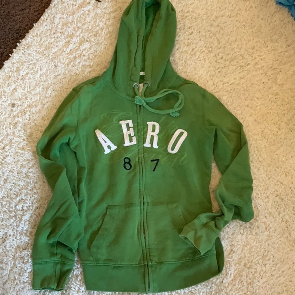 Aeropostale Green full zip sweatshirt